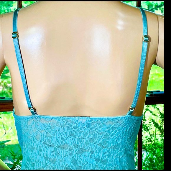▪️VICTORIAS SECRET▪️Tiffany Blue Sexy Sheer Lace Slip Nightie Lingerie - Picture 4 of 6